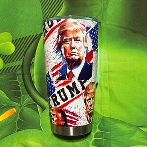 Patriotic Tumbler with President Trump Graphic Design (NWOT)